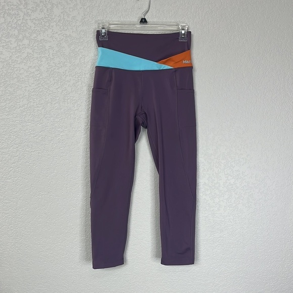 Marmot 7/8 Leggings Purple Blue Orange Size Small - Picture 3 of 11